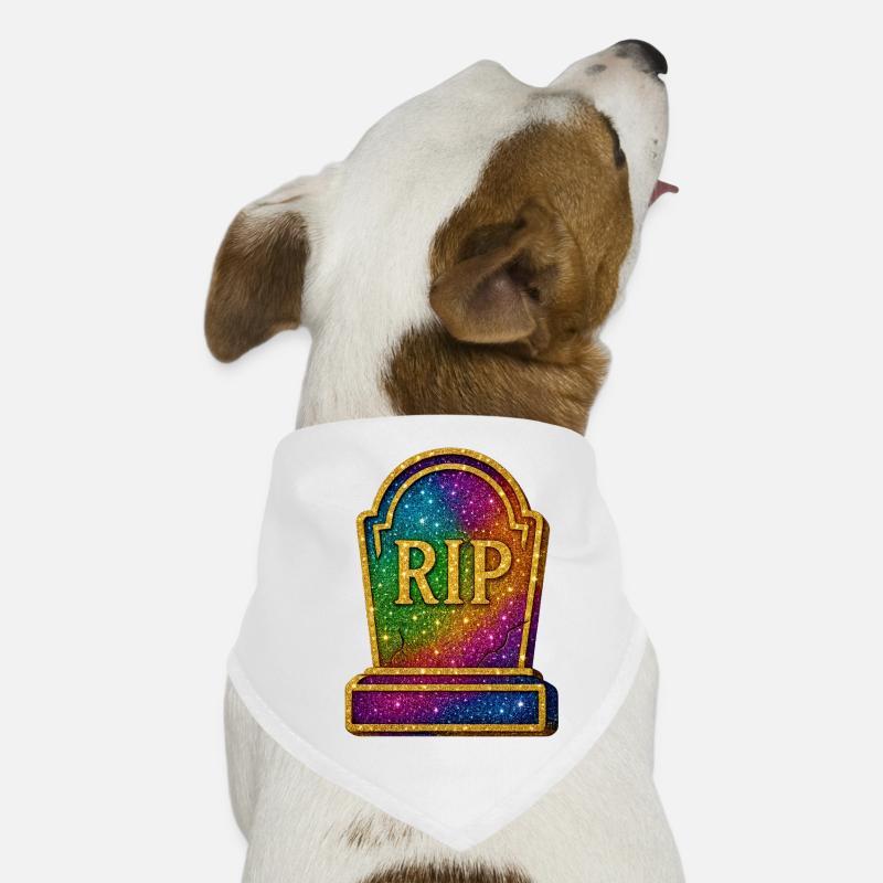 Galactic RIP Tombstone Glitter Dog Bandana