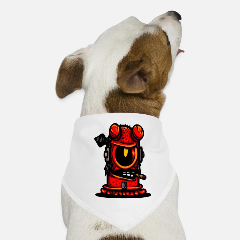 Red Devil Cigar Karikatur - Hunde-Bandana - Weiß