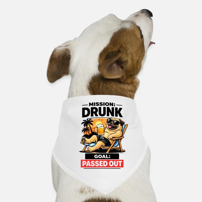 Sunset Pug Traînant Bière Bandana pour chien