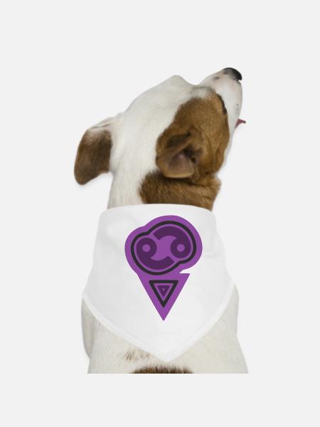 Zodiac Tribal Cancer and Water - Dog Bandana - white - Front