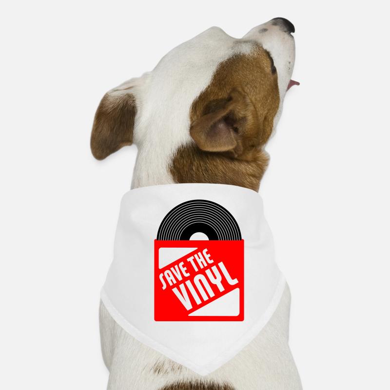 save the vinyl - Hunde-Bandana - Weiß