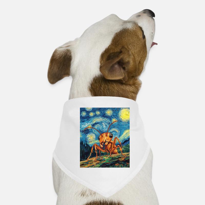 Ant starry night van gogh style Dog Bandana