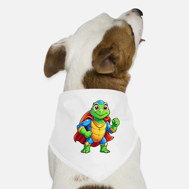 Mega süße Superheld-Schildkröte - Hunde-Bandana - Weiß