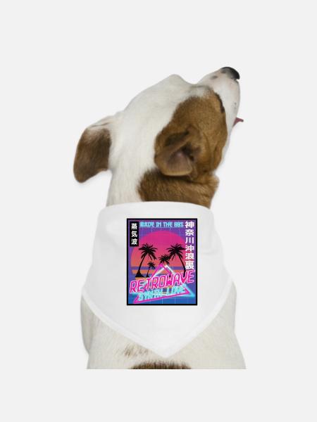 Vaporwave Aesthetic Style 80th MC Plunderphonics - Bandana pour chien - blanc - Devant