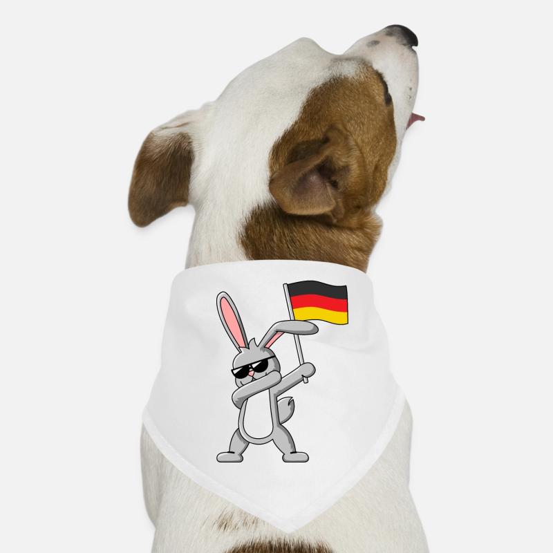 Dabbing Rabbit with German flag Dog Bandana
