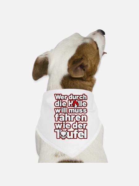 fahren wie der Teufel - Hunde-Bandana - Weiß