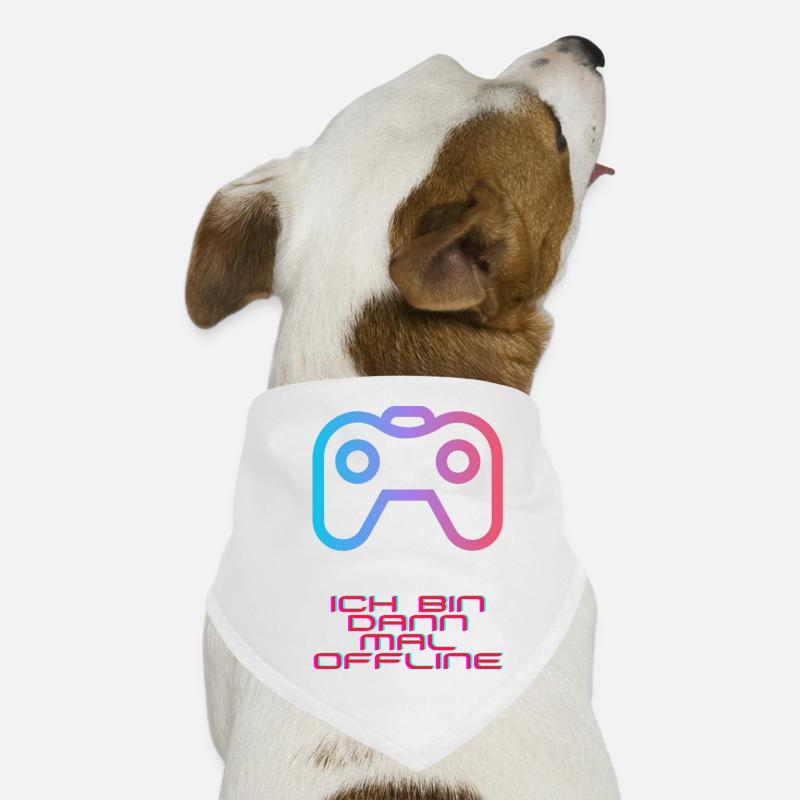 Ich bin dann mal offline - Hunde-Bandana - Weiß