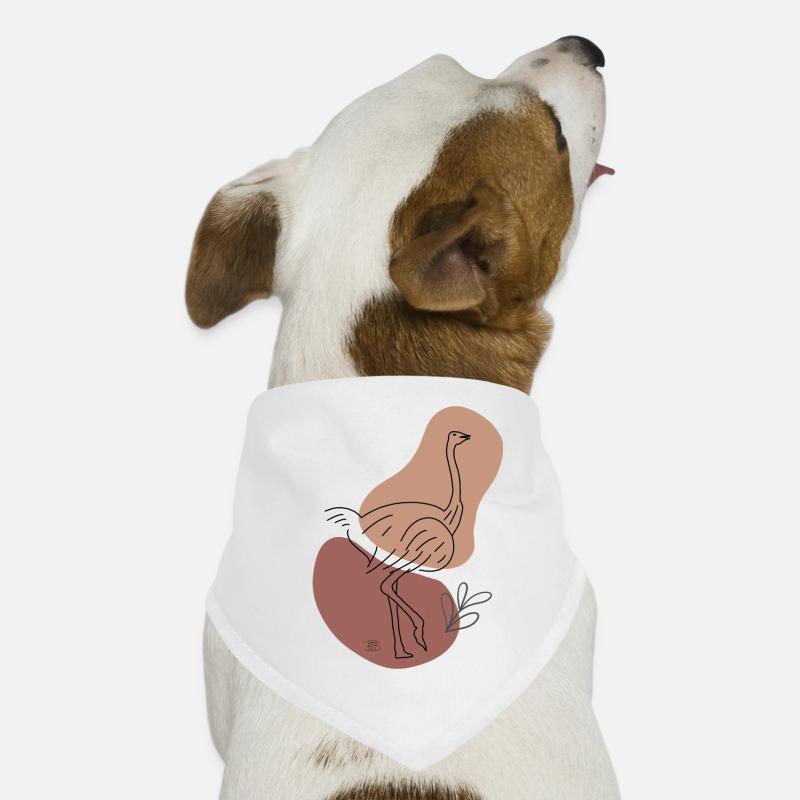 "Strauss", Boho Line Art Design, Series "Desert" Dog Bandana