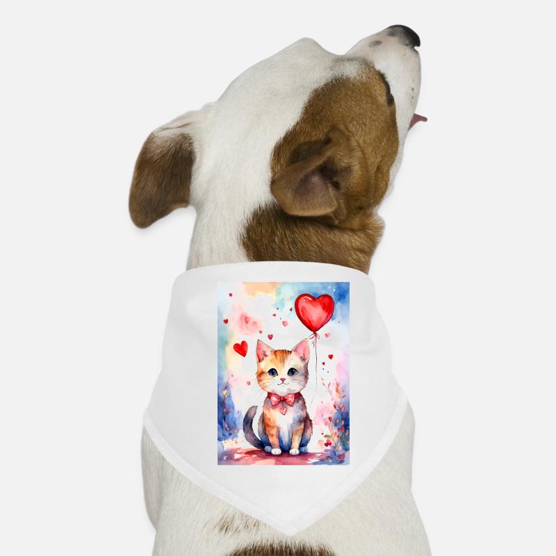 Chat Chat mignon coeur Bandana pour chien