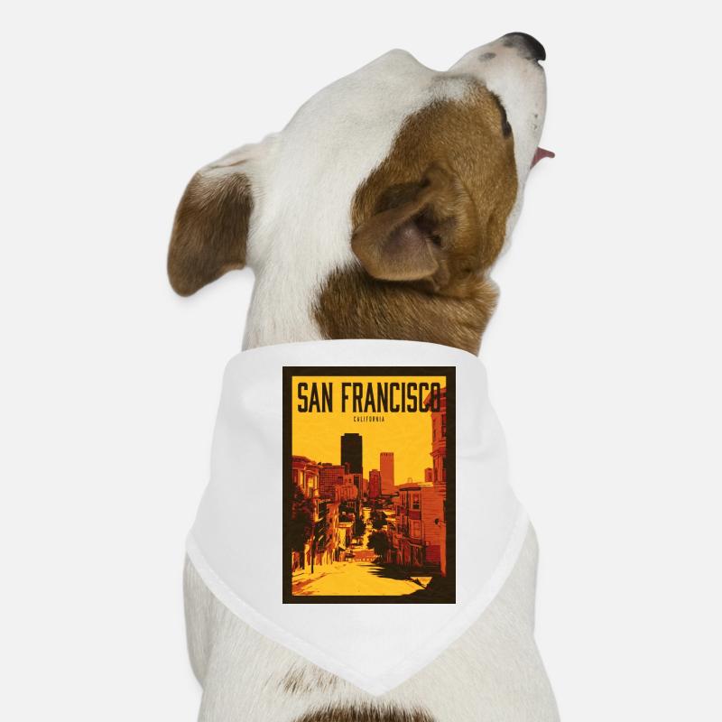 Horizon de San Francisco teinté de soleil - Bandana pour chien - blanc