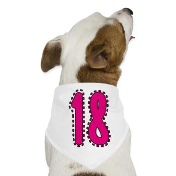 18. 18 JAHRE ALT. 18. JAHRESTAG. 18. GEBURTSTAG. - Hunde-Bandana - Weiß - Vorne