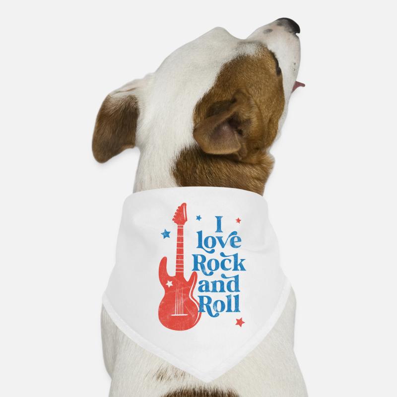 J’adore le rock and roll Bandana pour chien