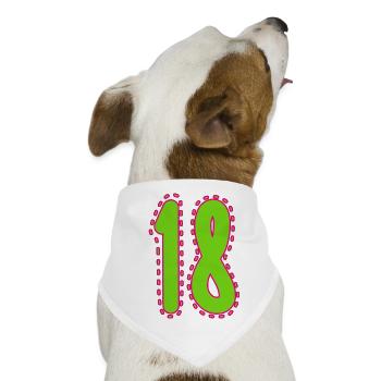 18. 18 JAHRE ALT. 18. JAHRESTAG. 18. GEBURTSTAG. - Hunde-Bandana - Weiß - Vorne