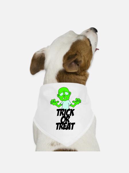 zombie trick or treat - Dog Bandana - white - Front
