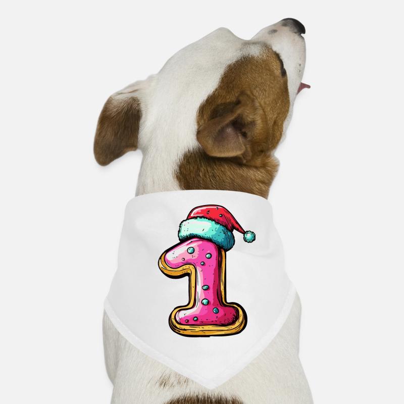 Biscuit de Noël à 1 chiffre Bandana pour chien
