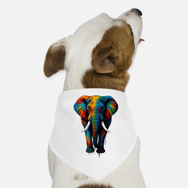 Bunter Elefant Regenbogen Hunde-Bandana