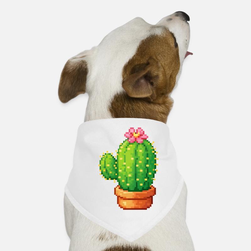 Cactus pixel avec fleur Bandana pour chien