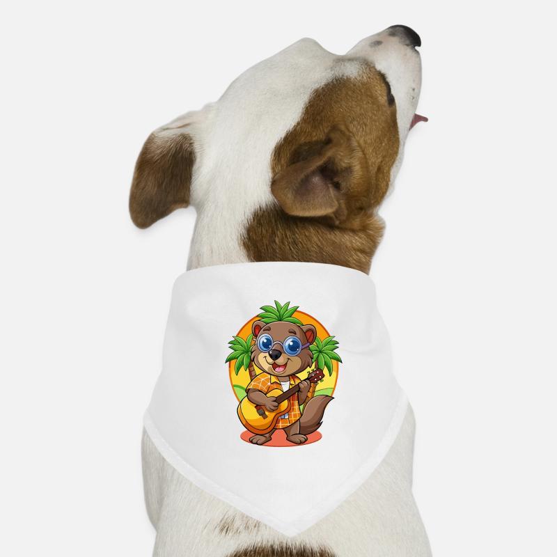 Lunettes de soleil de plage d’été de dessin animé de castor drôle Bandana pour chien