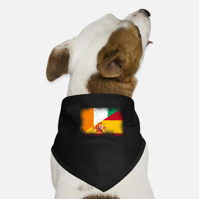Côte d’Ivoire Espagne Drapeau Bandana pour chien