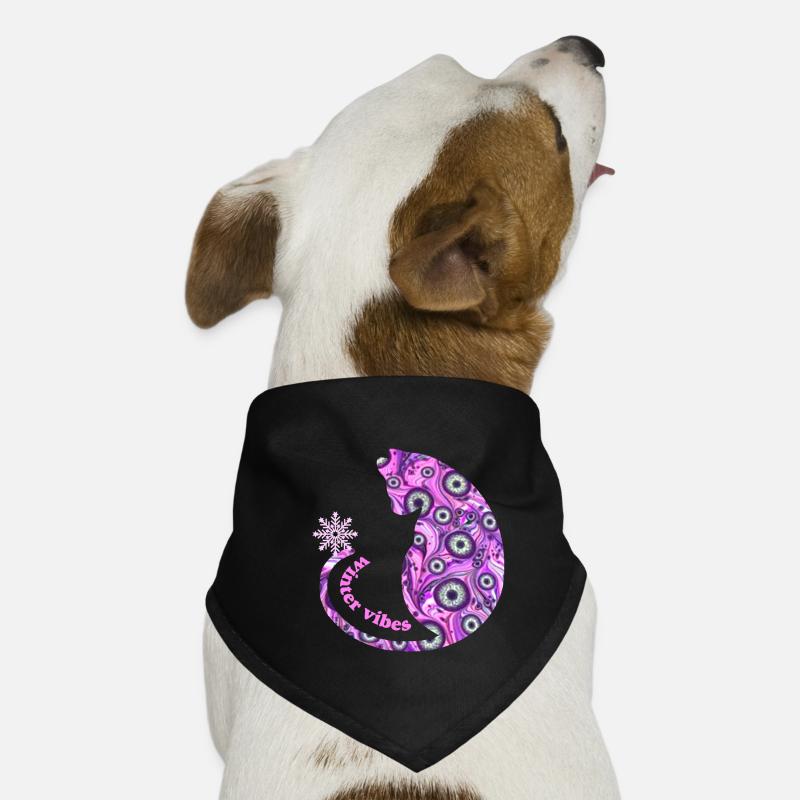 katze mit schneeflocke e 6 Hunde-Bandana
