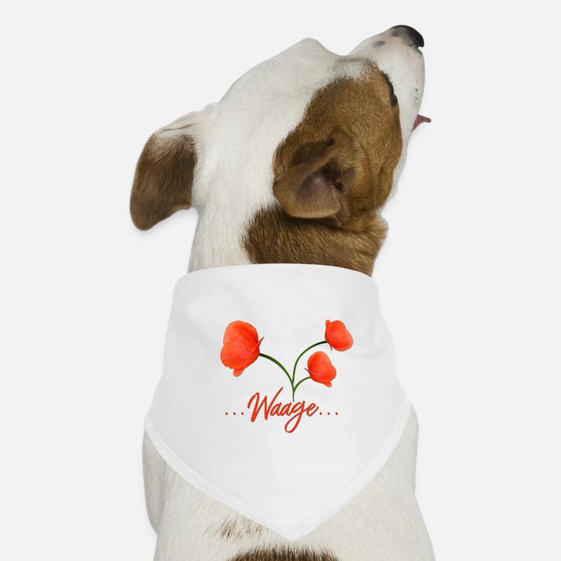 Waage Sternzeichen Waage Libra Mohn Klatschmohn Hunde-Bandana