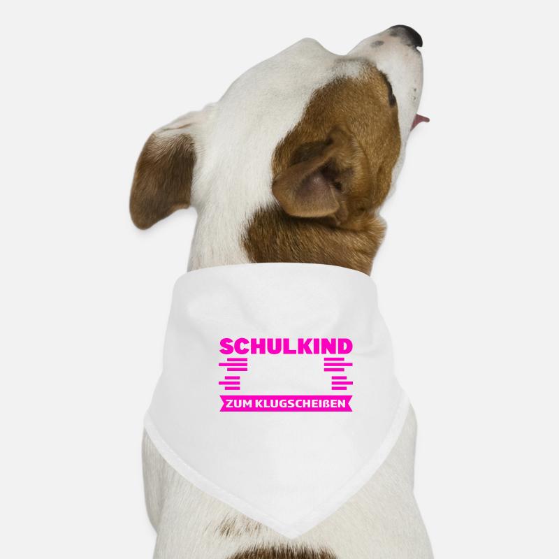 Schulkind Anfang Schulbeginn Geschenk - Hunde-Bandana - Weiß