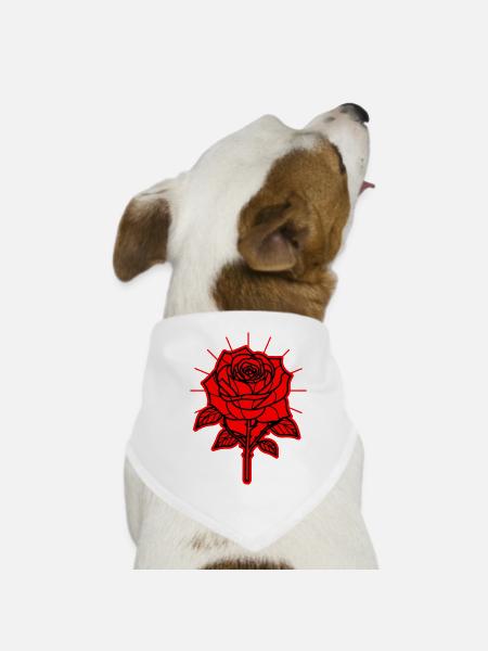 Épines de fleur de rose - Bandana pour chien - blanc - Devant