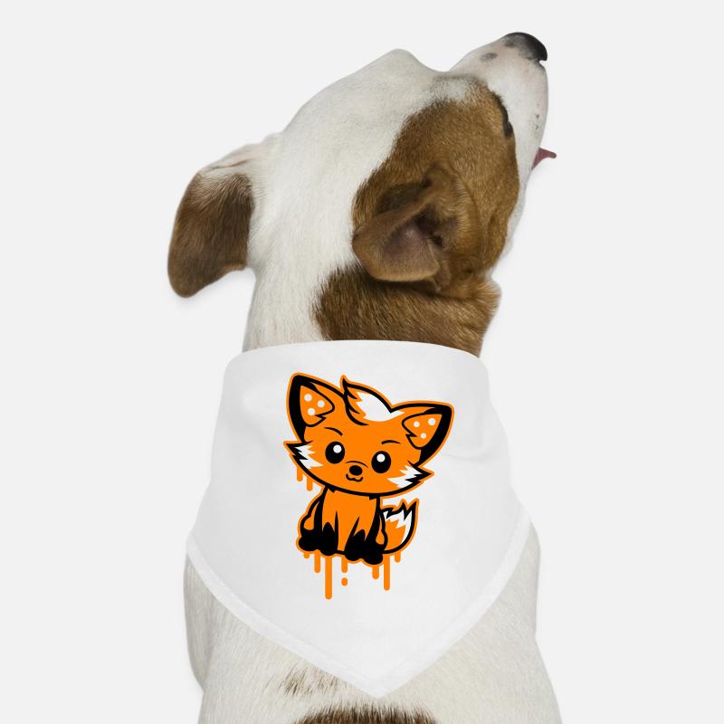 Fuchs Comic - Hunde-Bandana - Weiß