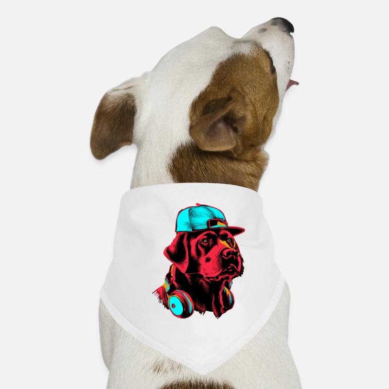 Synthwave Labrador 80er 90er Hip Hop Hund Retrieve Hunde-Bandana