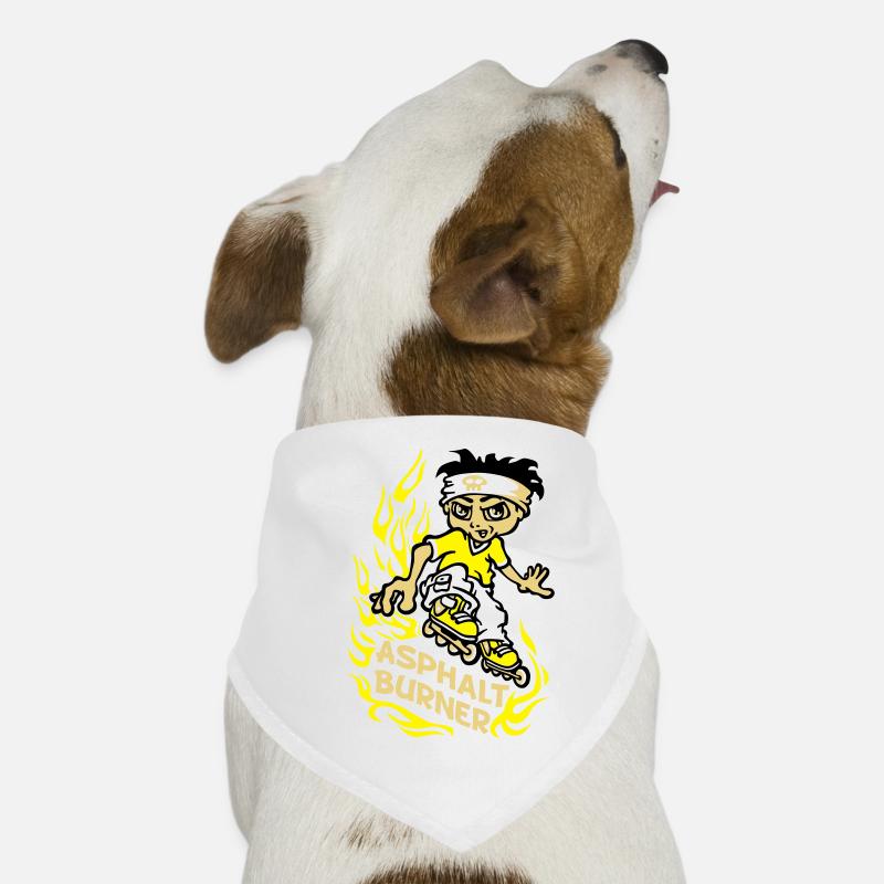 Garçon et rollers en ligne - Bandana pour chien - blanc