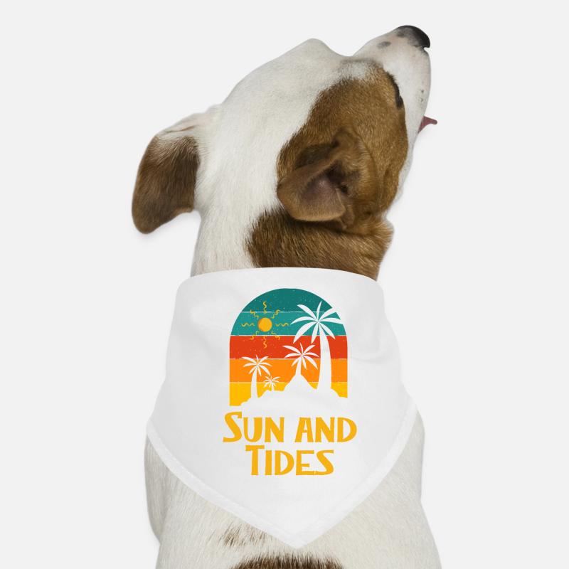 Soleil et marées Surf Plage Surfeur Vacances océaniques Bandana pour chien