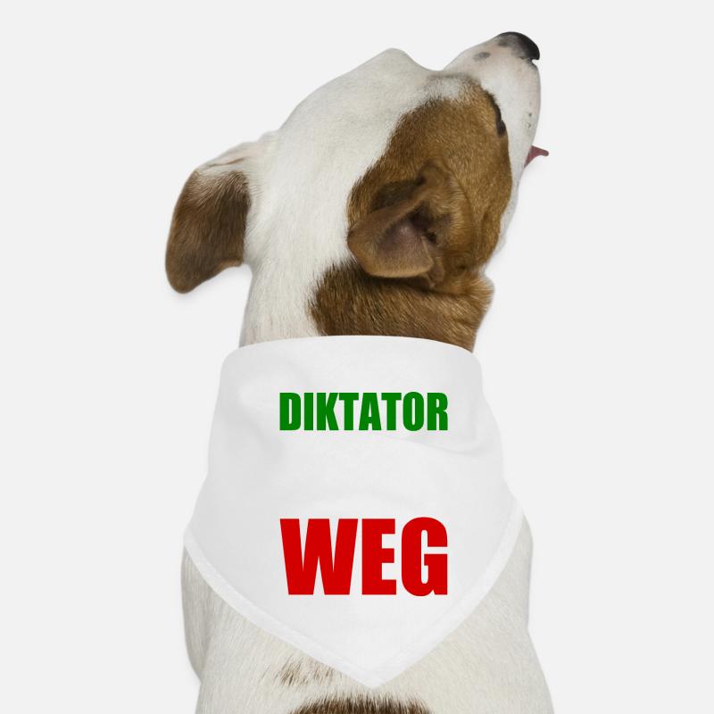 diktator muss weg iran - Hunde-Bandana - Weiß