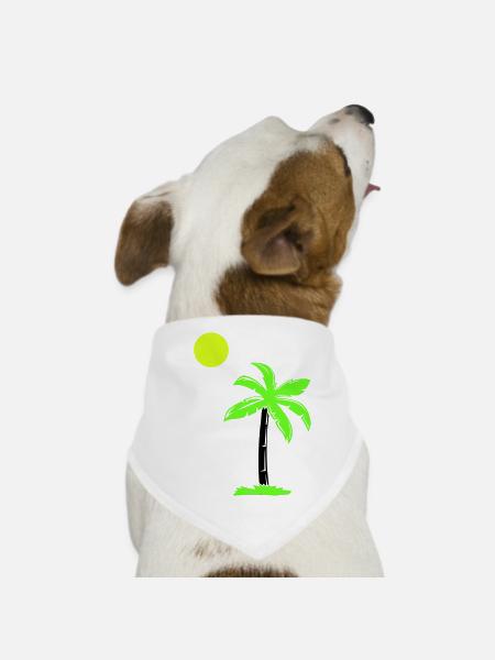 palme - Hunde-Bandana - Weiß