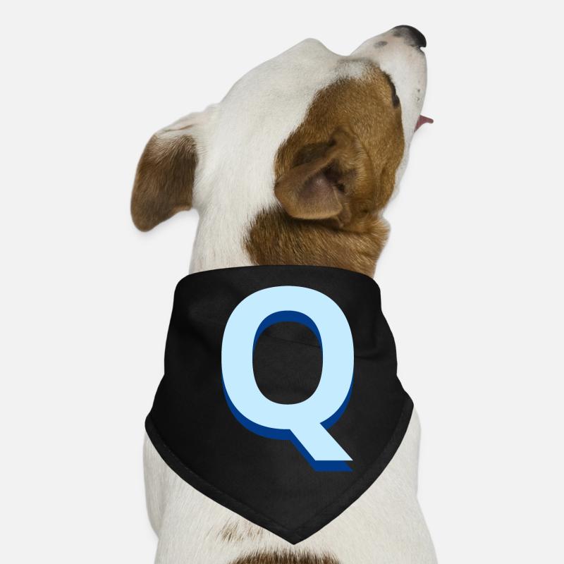 Lettre q bleu pop et moderne Bandana pour chien