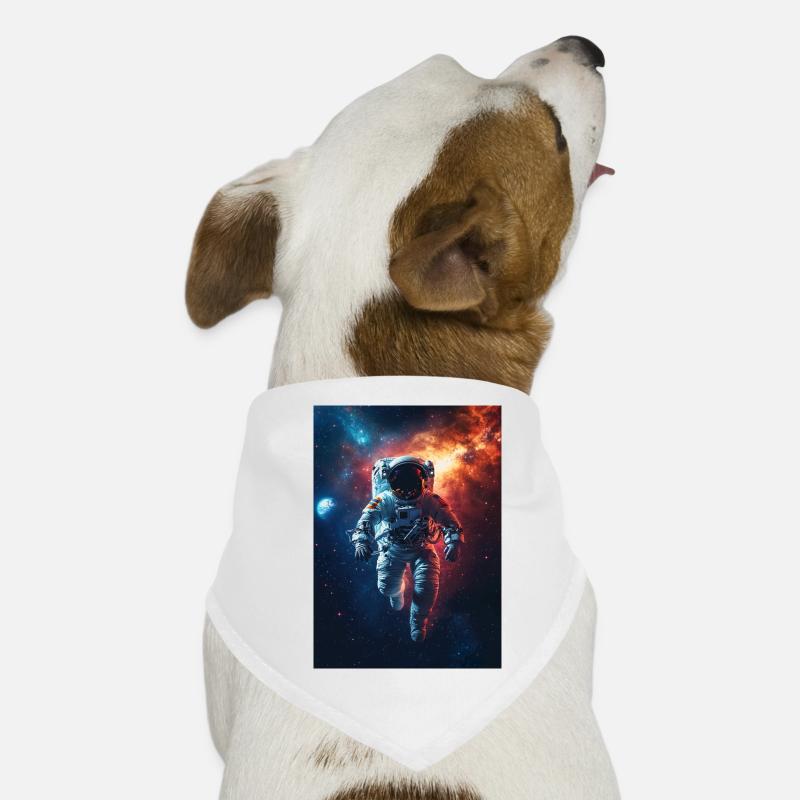 Astronaut 5 - Hunde-Bandana - Weiß