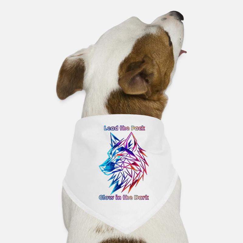 Neon Geometric Wolf Illustration Dog Bandana