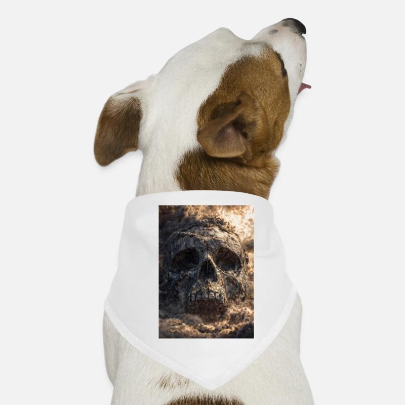 Crâne dans les nuages d’orage Bandana pour chien