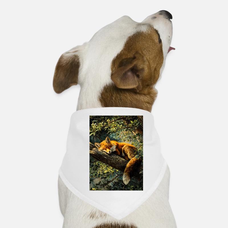 Sleeping Fox in Sunlit Forest Dog Bandana