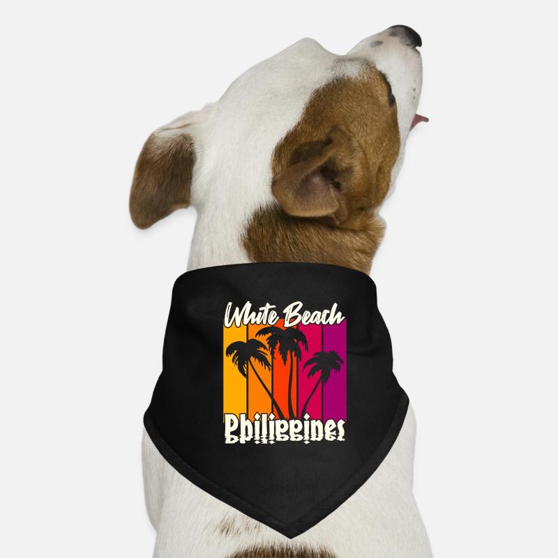 Vintage White Beach Philippines Dog Bandana