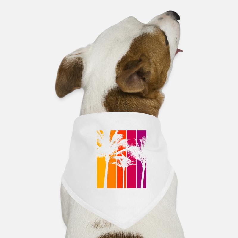 Vintage Palm Trees Beach Coucher de soleil Bandana pour chien