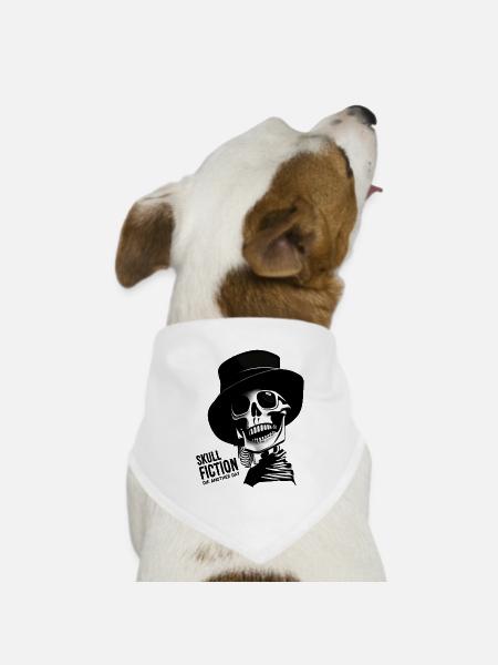 Totenkopf Skull Fiction Totenschädel - Hunde-Bandana - Weiß - Vorne