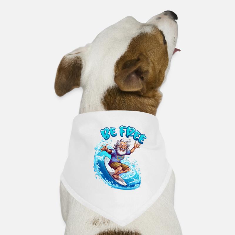Lustiger Hippie mit einem Surfbrett - Surfer Hunde-Bandana