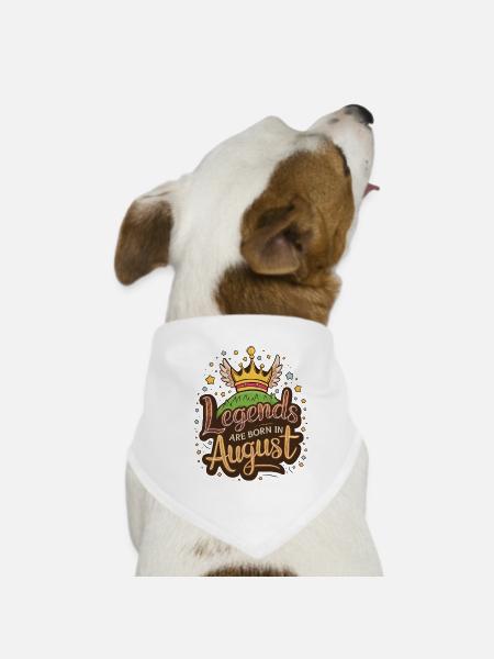 Les légendes naissent en août Anniversaire - Bandana pour chien - blanc - Devant
