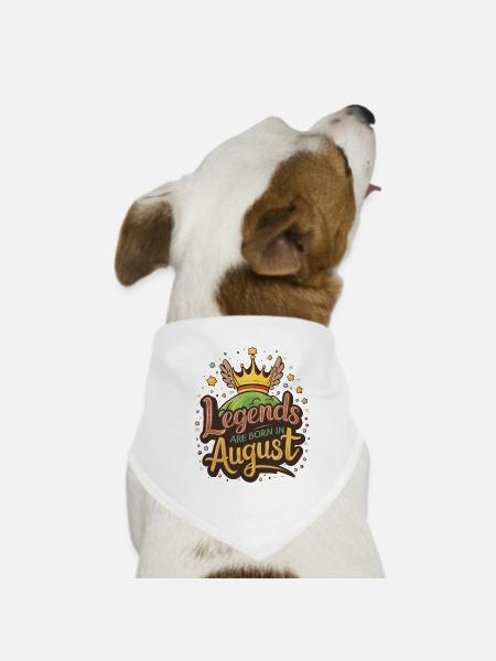 Les légendes naissent en août Anniversaire - Bandana pour chien - blanc - Devant