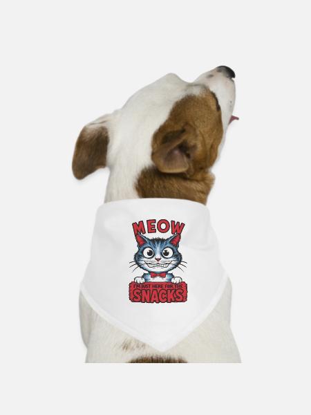 Meow Funny Cat Sayings Cat Saying - Dog Bandana - white - Front