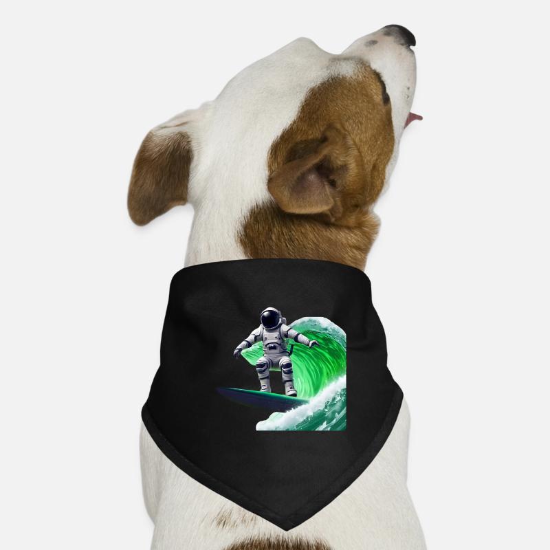 Astronaute de surf Green Waves Bandana pour chien