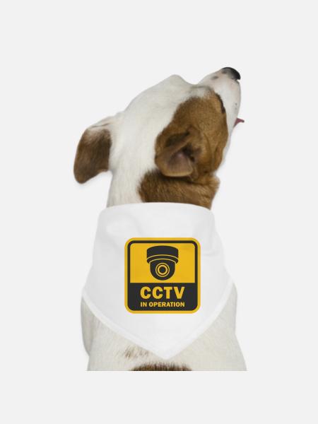 Security cameras in use symbol icon. Fixed CCTV ca - Dog Bandana - white - Front