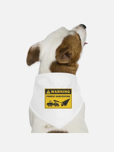 Waldernte Warnung Symbol für den Holzernter - Hunde-Bandana - Weiß