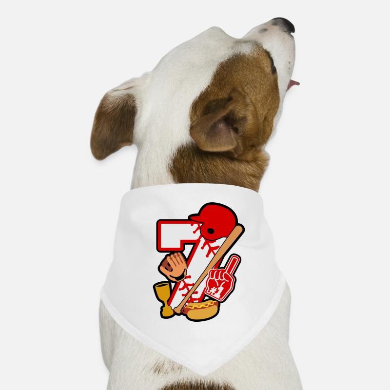 Fête du 7e anniversaire de baseball numéro 7 - 7 ans Bandana pour chien