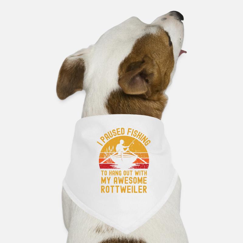 Pêche, pêche et rottweilers Bandana pour chien